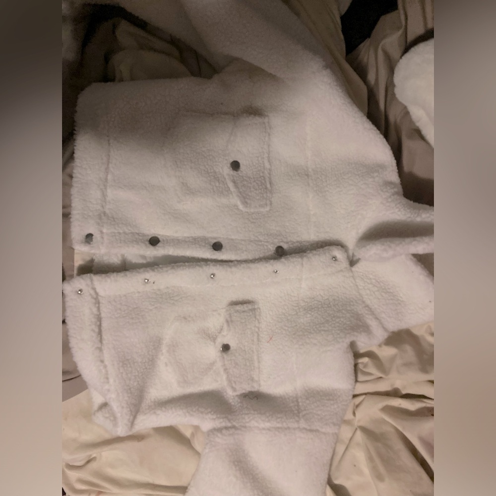 Never worn fluffy white jacket